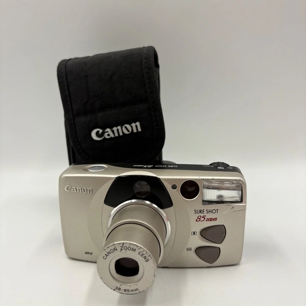 Canon Sure Shot 85 Zoom 35mm Film Camera 38-85mm Lens with Case *WORKS*
